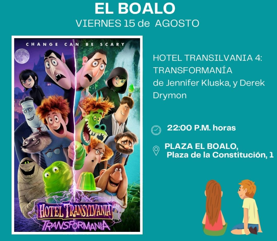 Póster de la película animada "Hotel Transilvania 4: Transformanía" con sus personajes monstruosos.