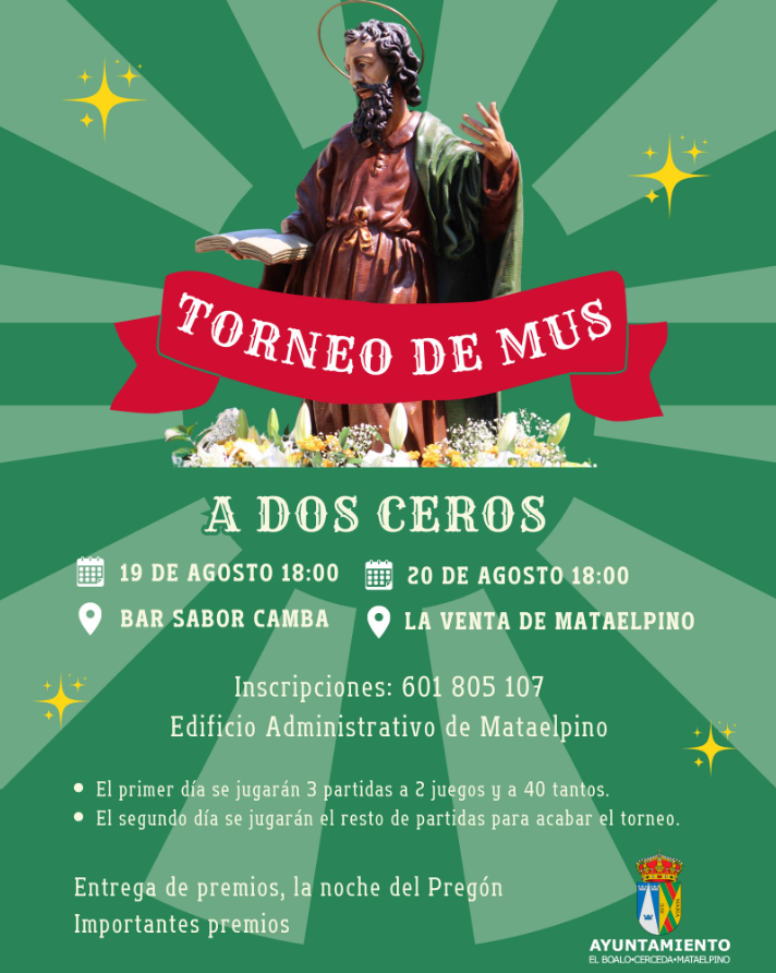 Póster del Torneo de Mus a dos ceros.