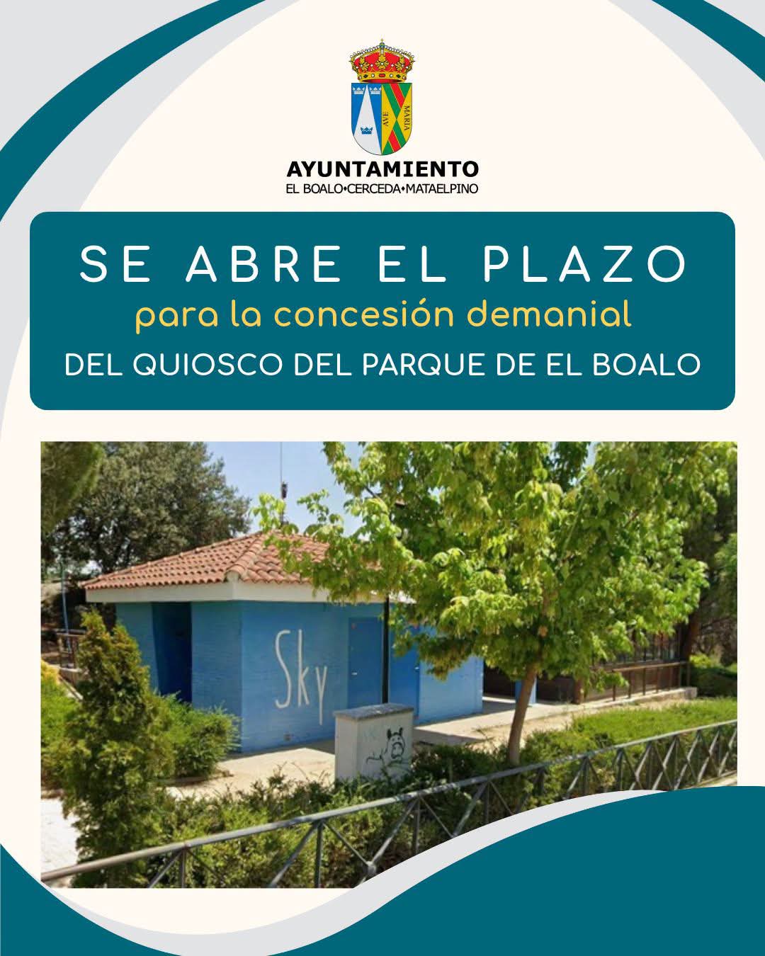 El Boalo abre convocatoria para la concesión del quiosco del parque